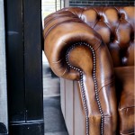 The Roxborough 3,1,1 + Stool Leather Chesterfield Suite